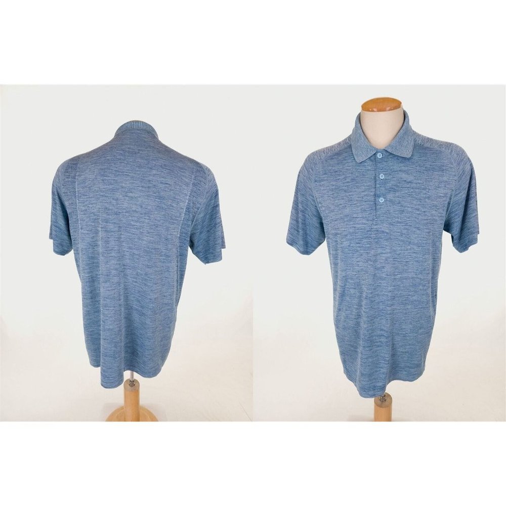 lululemon athletica METAL VENT TECH POLO -BLUE- LARGE